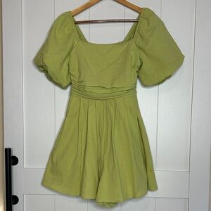 Amazon Green Puff Sleeve Romper